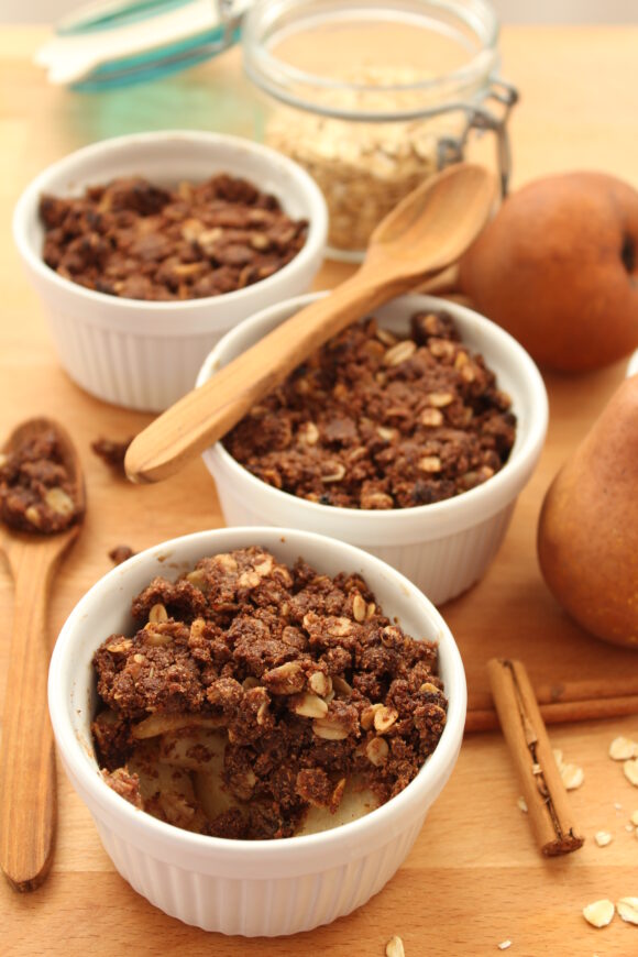 crumble pere cacao cannella