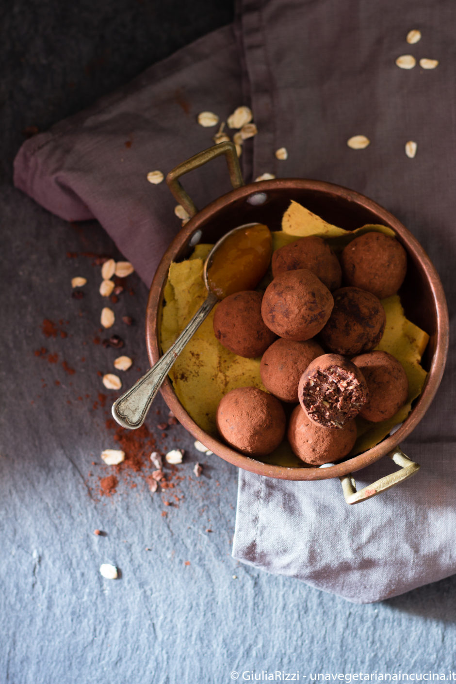 tartufi cioccolato avena marmellata albicocche