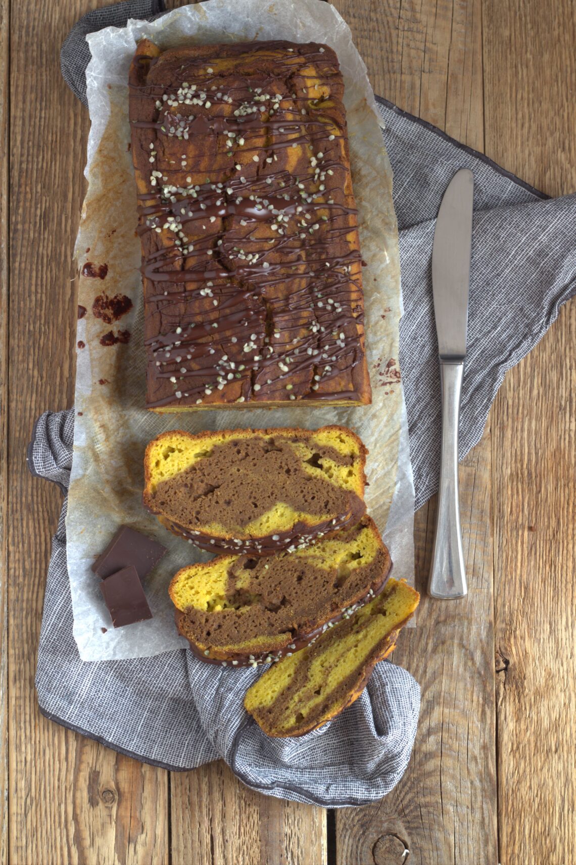 plumcake marmorizzato zucca cacao