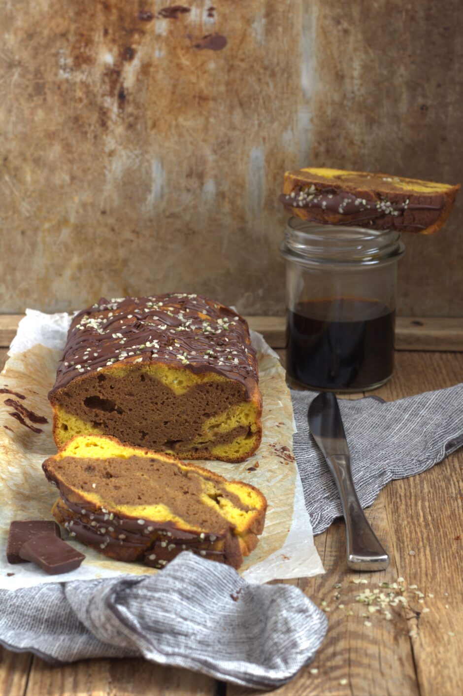 plumcake marmorizzato zucca cacao